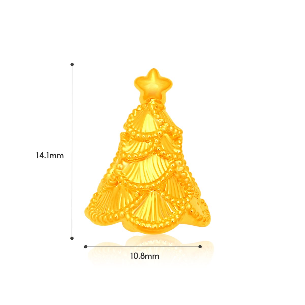 TAKA Jewellery Christmas Collection 916 Gold Charms - Assorted Designs l Festive Tree • Santa Hat • Bell