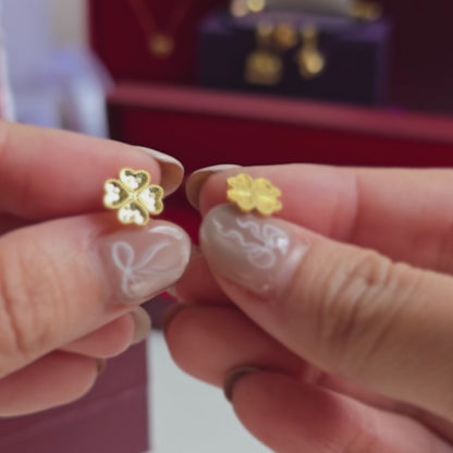 TAKA Jewellery 916 Gold Lucky Clover Earrings