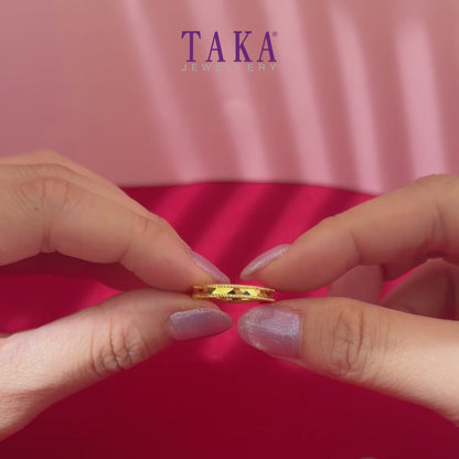 TAKA Jewellery Facet of Love 916 Gold Couple Ring