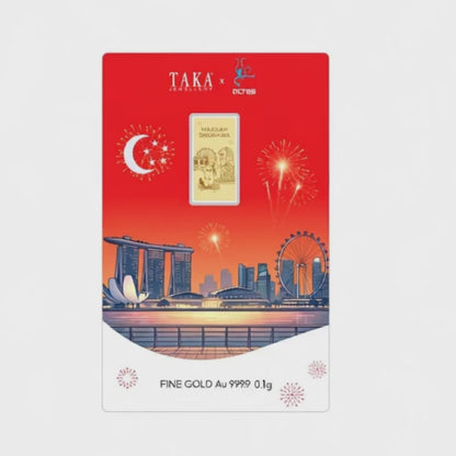 TAKA Jewellery x ACRES 999.9 Pure Gold 2026 National Day Otter Collectible Card - 0.1g