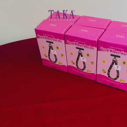 TAKA Jewellery 999 Pure Gold “Good Vibes” Blind Box Series | 0.1gm Gold Charm with Phone Strap