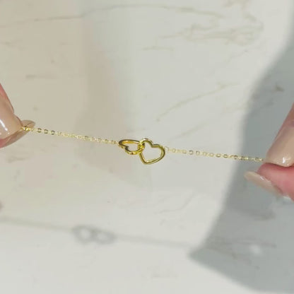 TAKA Jewellery 916 Gold Hearts Bracelet