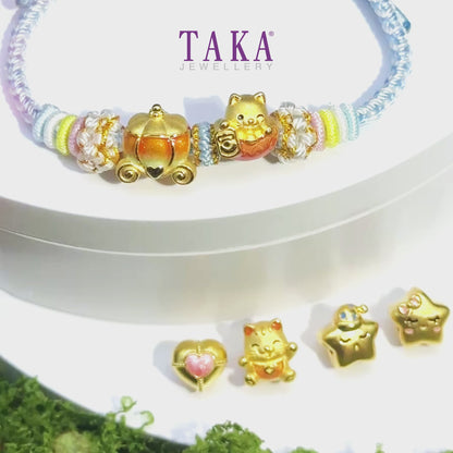 TAKA Jewellery Fairy Tale Collection 999 Pure Gold Charm - Nylon Bracelet