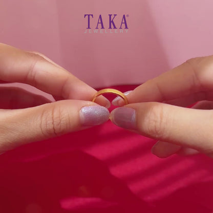TAKA Jewellery Eterna Leaf 916 Gold Couple Ring