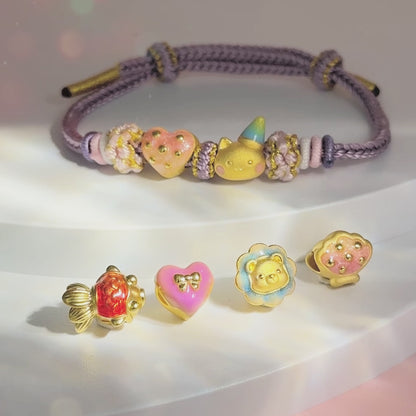 TAKA Jewellery Fairy Tale Collection 999 Pure Gold Charm - Nylon Bracelet