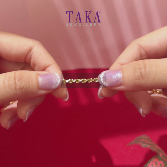 TAKA Jewellery 916 Gold Solid Rope Bracelet
