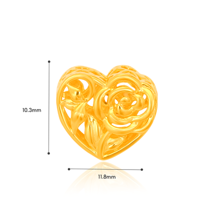 TAKA Jewellery 916 Gold Eternal Bloom Heart Charm