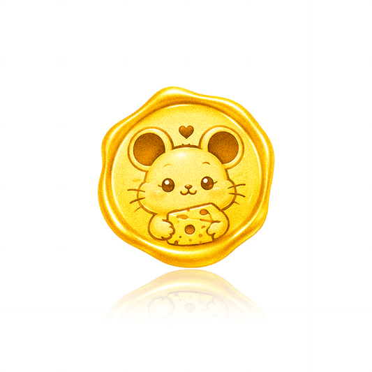 TAKA Jewellery 999 Pure Gold Chinese Zodiac Collection Display Pieces - Wax Seal Shape