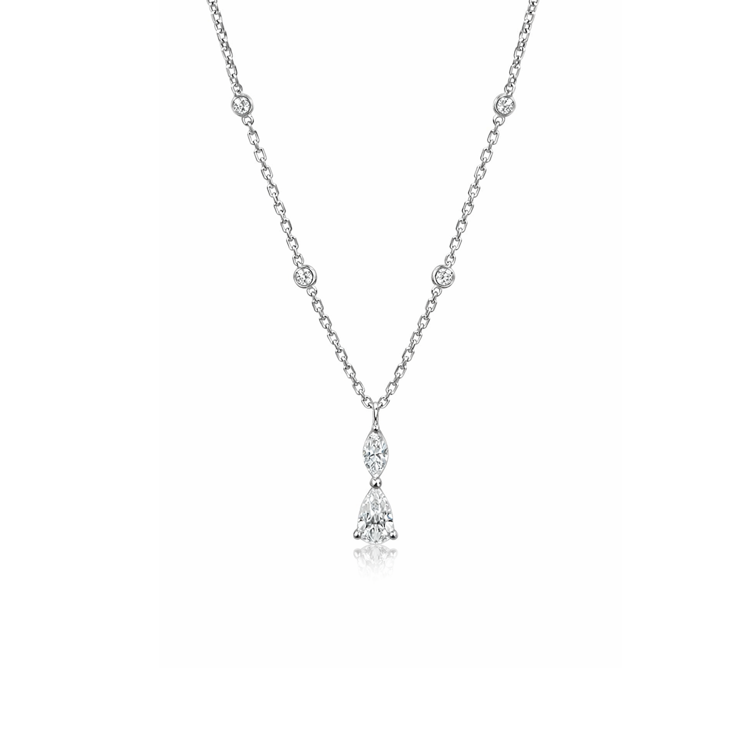 TAKA Jewellery Lab Grown Diamond Pear Shape Necklace 10K Gold