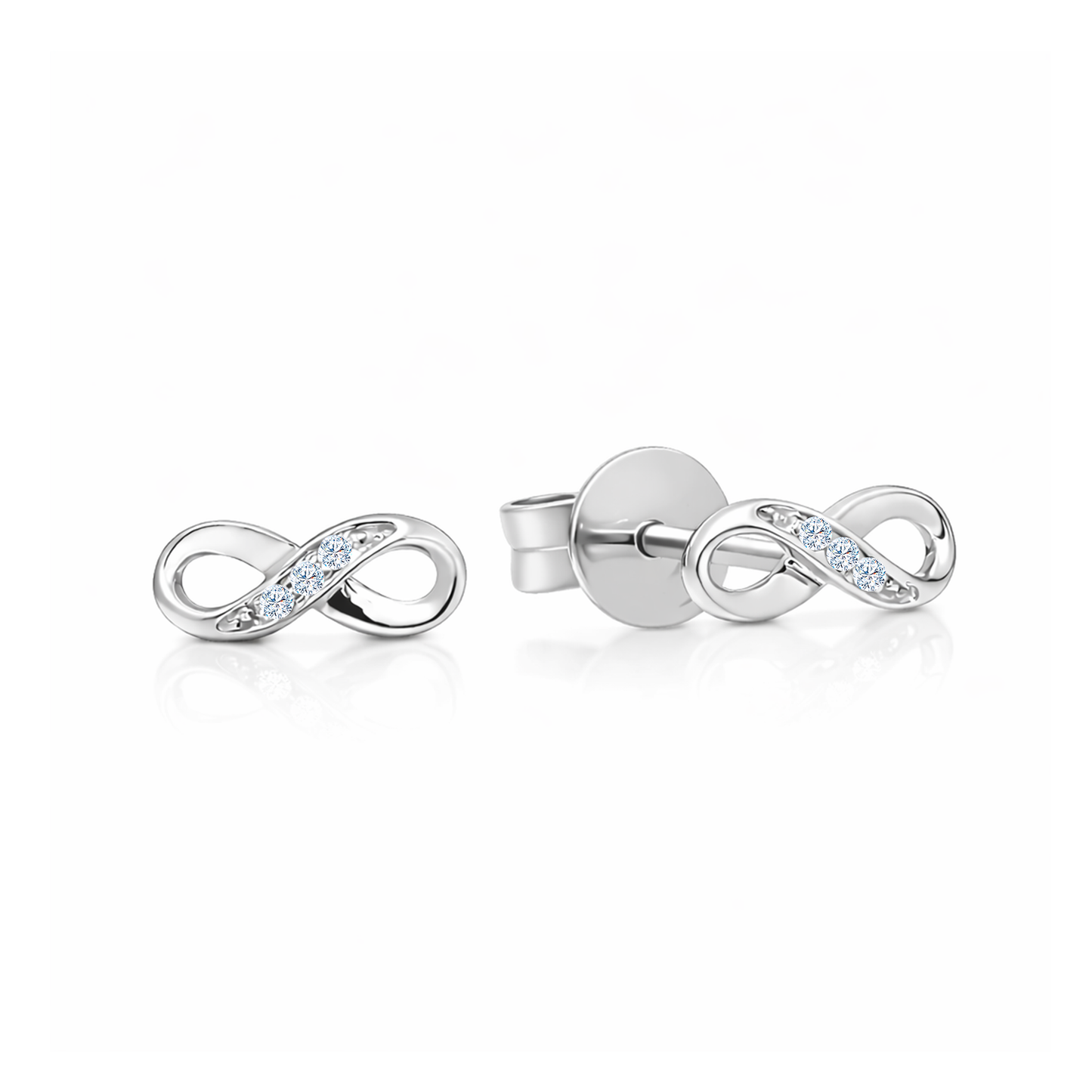 TAKA Jewellery Infinity Gold Diamond Earrings 9K