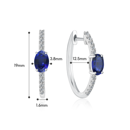 TAKA Jewellery Lab Grown Diamond Sapphire Earrings 10K Gold