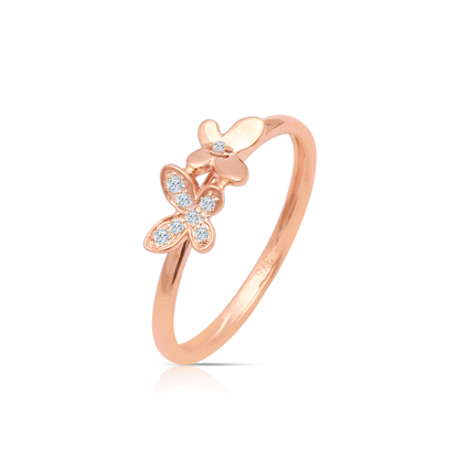 TAKA Jewellery Butterfly Diamond Ring 9K Gold