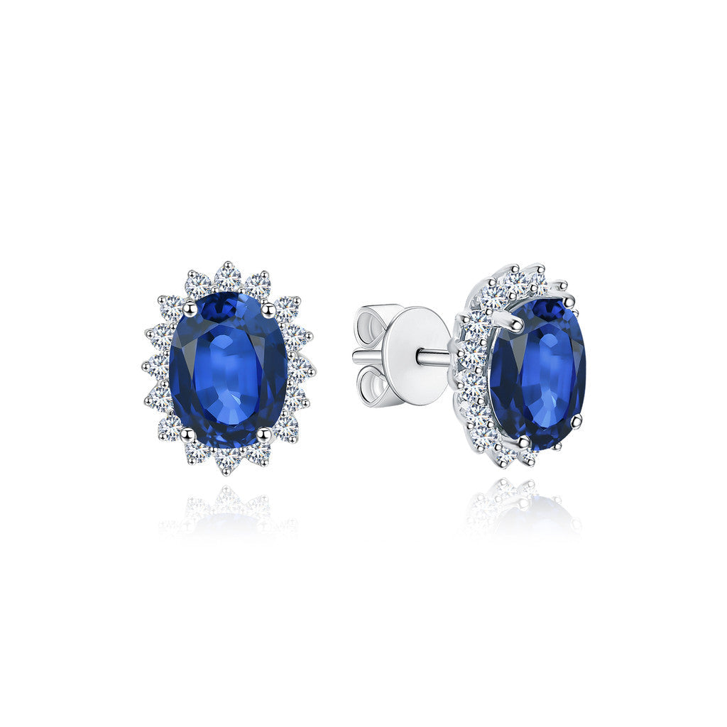 TAKA Jewellery Lab Grown Diamond Sapphire Earrings 10K Gold