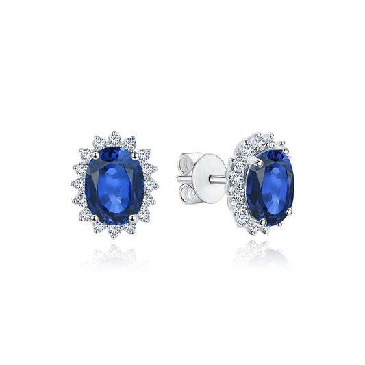 TAKA Jewellery Lab Grown Diamond Sapphire Earrings 10K Gold