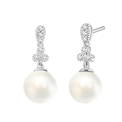 TAKA Jewellery Lustre Pearl Diamond Earrings 18K Gold