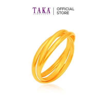TAKA Jewellery Trinity Twist 916 Gold Ring