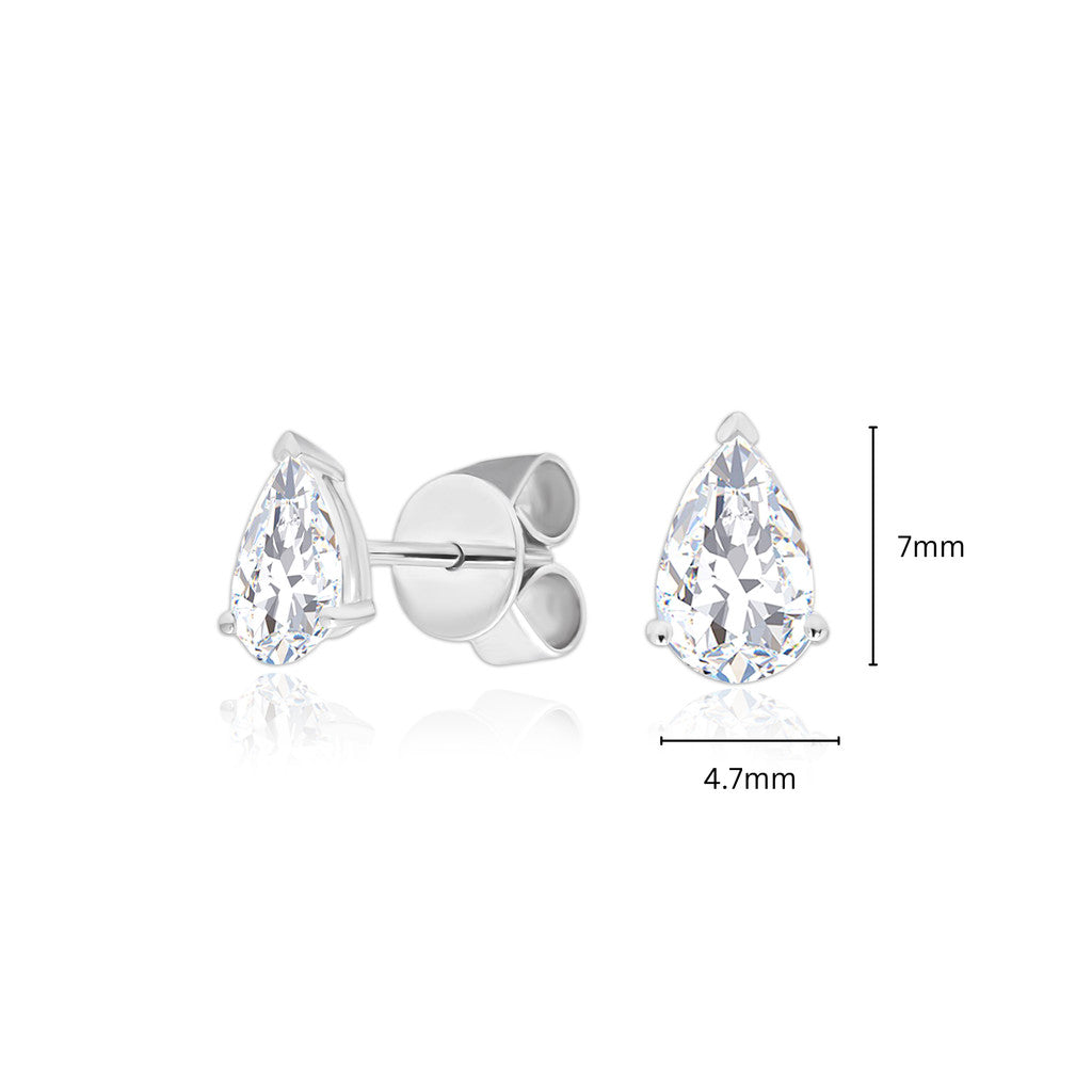 TAKA Jewellery Pear Shaped Lab Grown Diamond Earrings 10K Gold