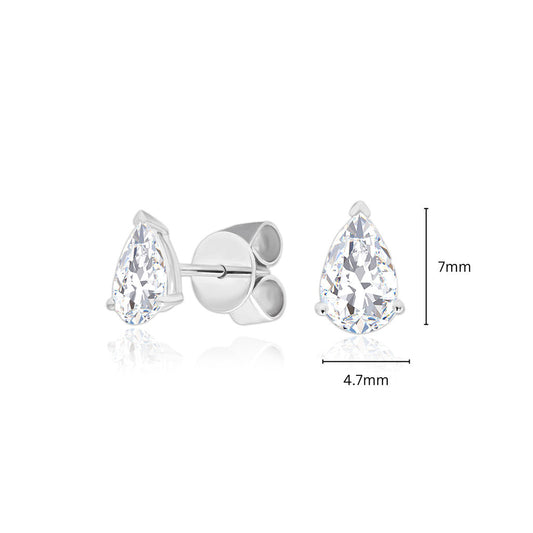 TAKA Jewellery Pear Shaped Lab Grown Diamond Earrings 10K Gold