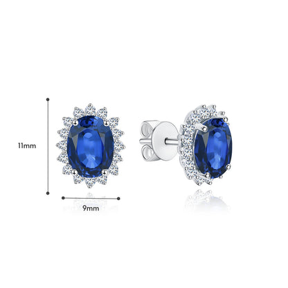 TAKA Jewellery Lab Grown Diamond Sapphire Earrings 10K Gold