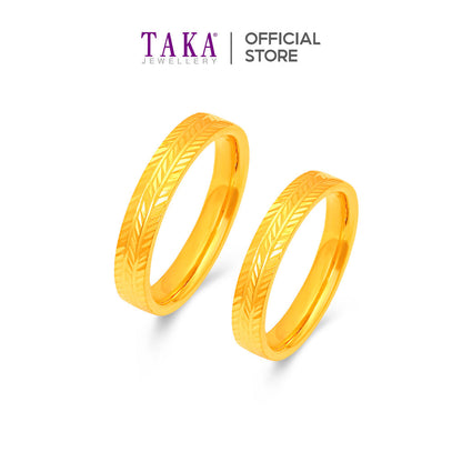 TAKA Jewellery Eterna Leaf 916 Gold Couple Ring