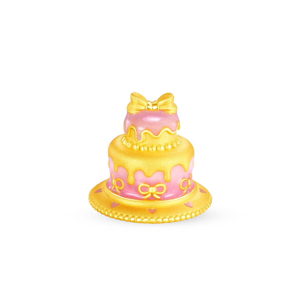 TAKA Jewellery Sweet Moments 999 Pure Gold Ornament - Sweet Bear. Cupcake Bear . Love Bouquet