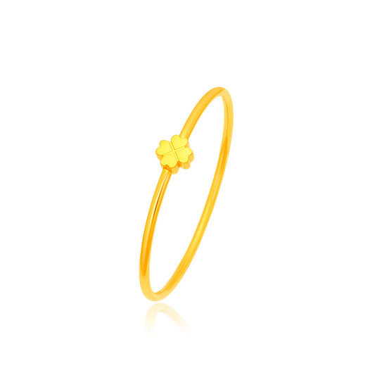 TAKA Jewellery Auric Clover Slim 916 Gold Bangle