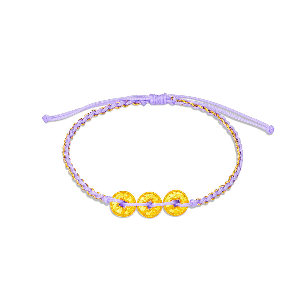 TAKA Jewellery 999 Pure Gold Prosperity Coin Charm Bracelet