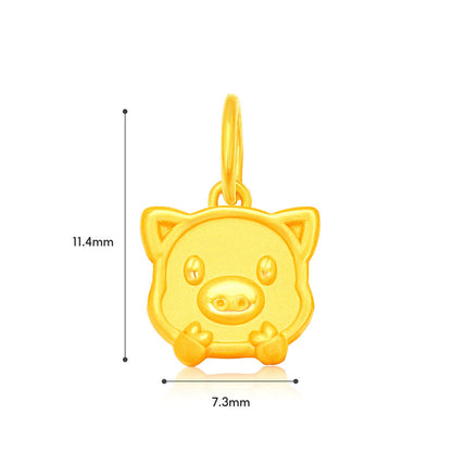 TAKA Jewellery 999 Pure Gold Mini Zodiac Blessings Series Baby Nylon Bracelet