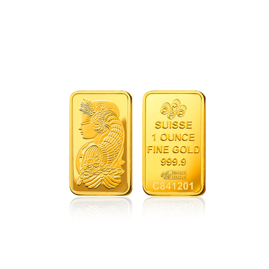 1oz (31.1gm) 999.9 PAMP Suisse Gold Bar