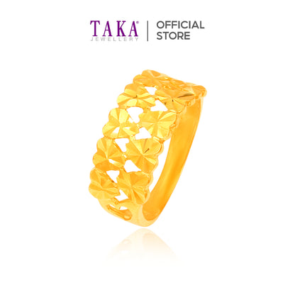 TAKA Jewellery 916 Gold Heart Motif Ring