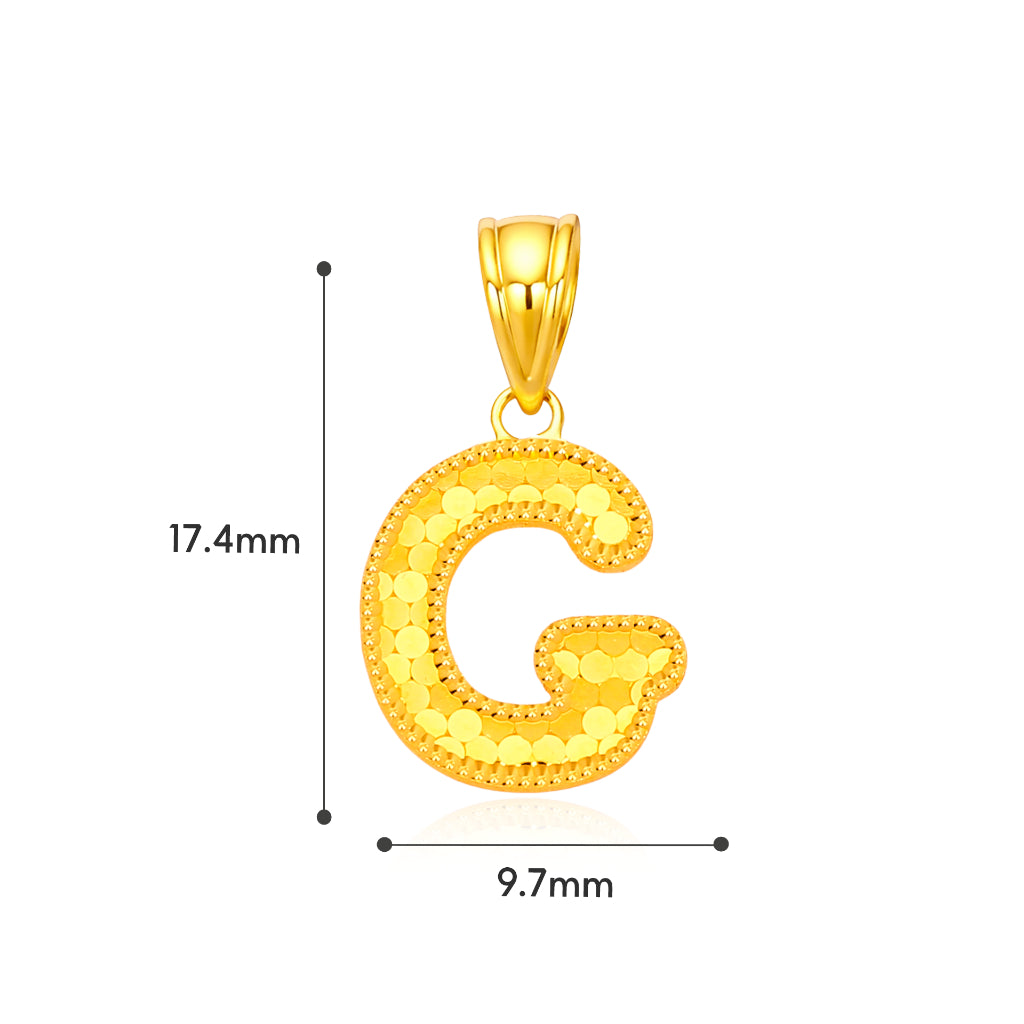 TAKA Jewellery Sparkle Collection Alphabet 916 Gold Pendant