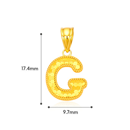 TAKA Jewellery Sparkle Collection Alphabet 916 Gold Pendant