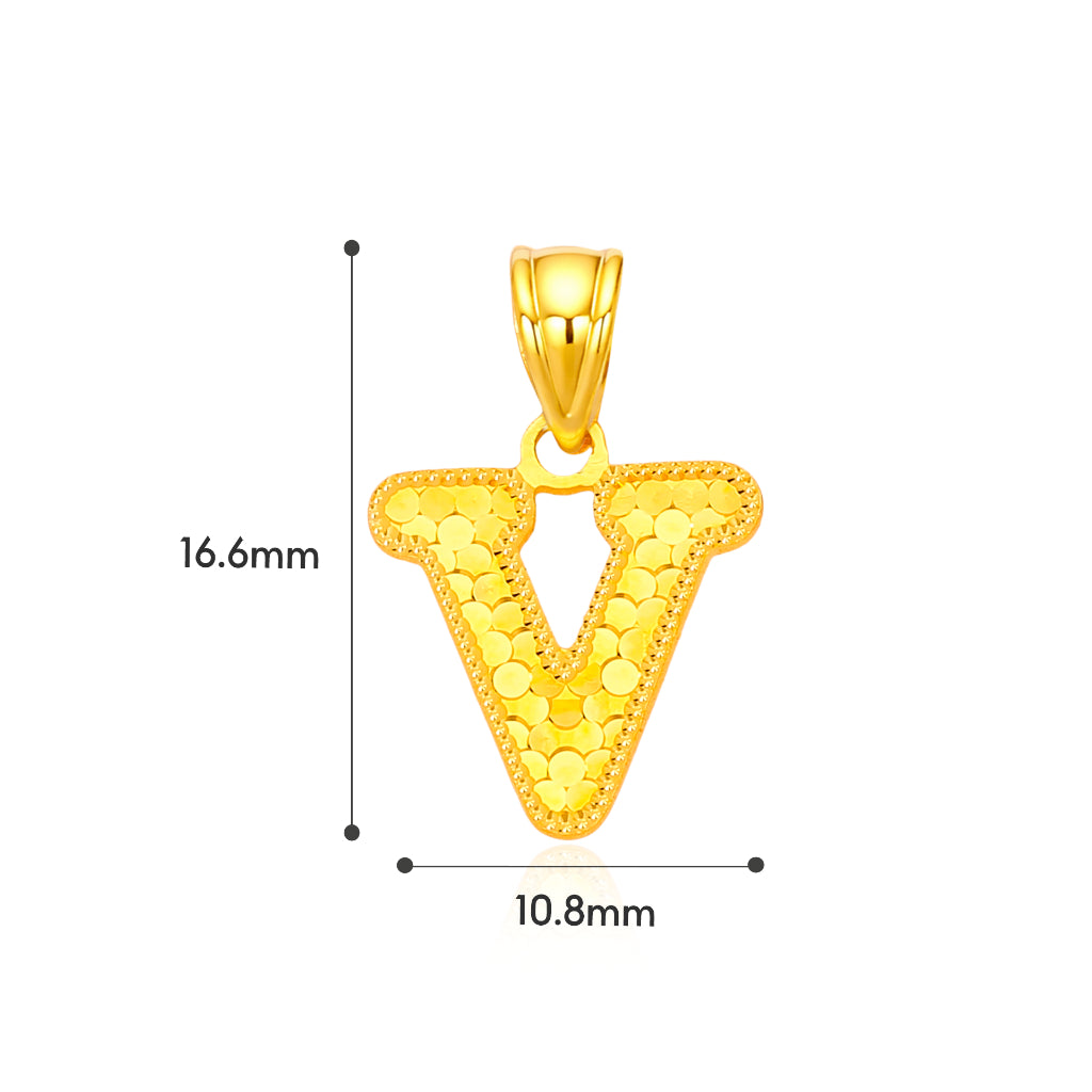 TAKA Jewellery Sparkle Collection Alphabet 916 Gold Pendant