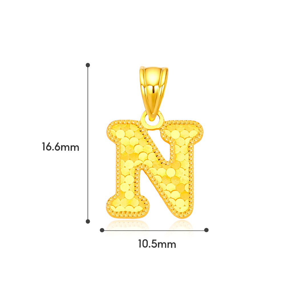 TAKA Jewellery Sparkle Collection Alphabet 916 Gold Pendant