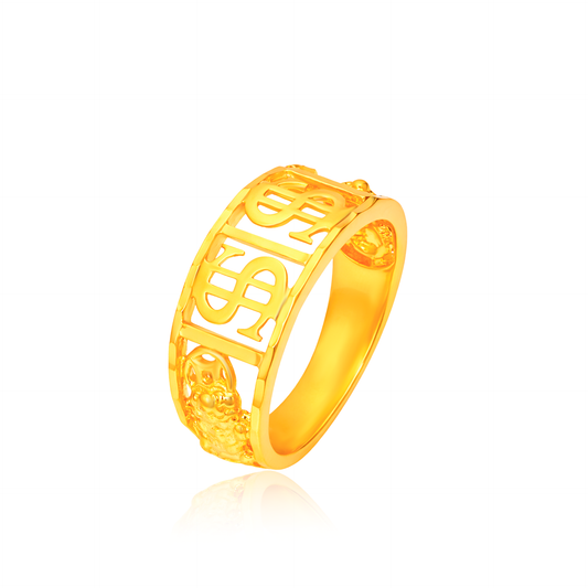 TAKA Jewellery Auspicious Wealth 916 Gold Ring