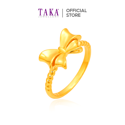 TAKA Jewellery Belle Couture Bow 916 Gold Ring - Lightweight Hollow