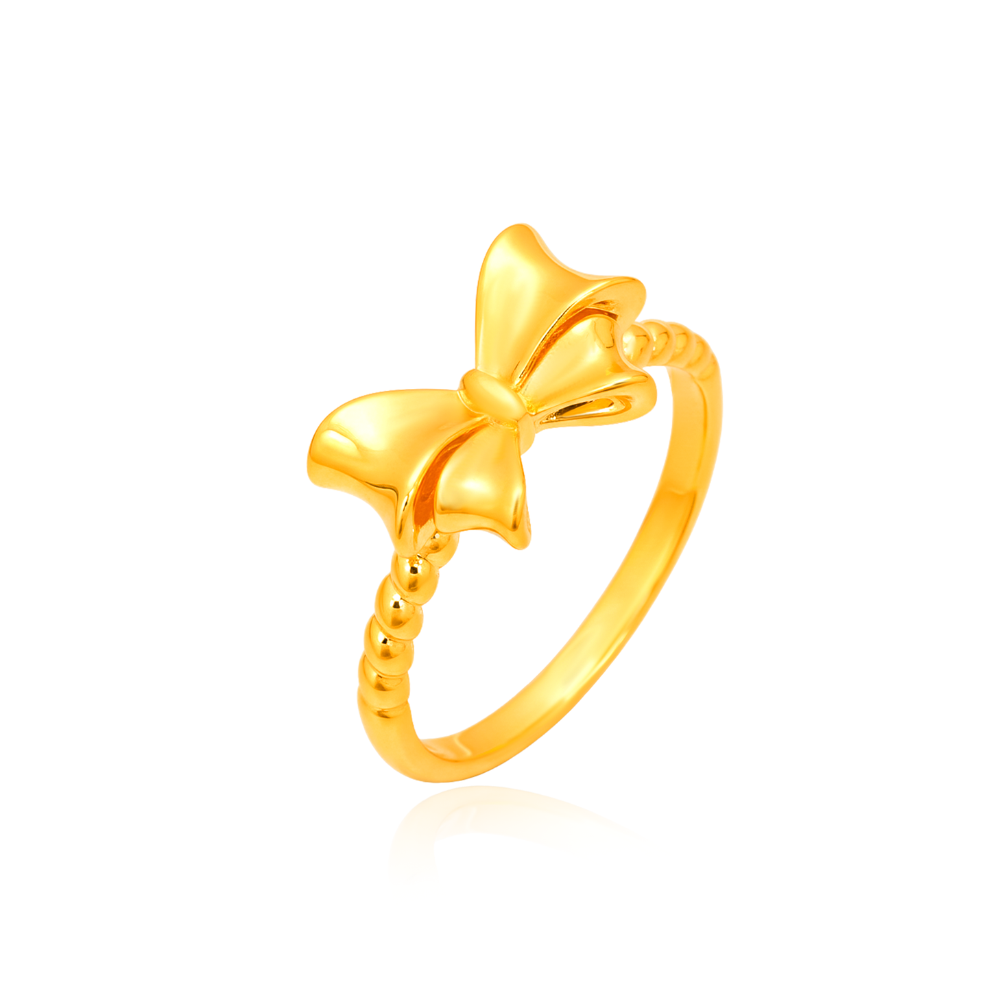 TAKA Jewellery Belle Couture Bow 916 Gold Ring - Lightweight Hollow