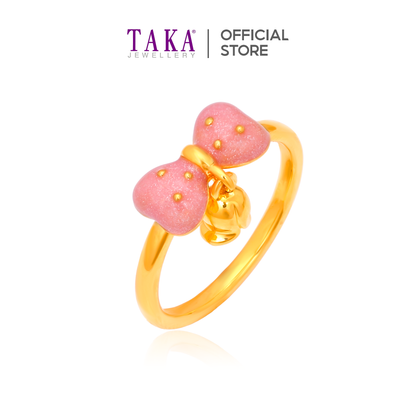 TAKA Jewellery Blush Ribbon 916 Gold Ring - Lightweight Hollow