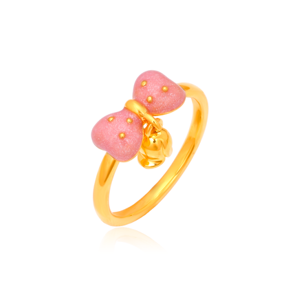 TAKA Jewellery Blush Ribbon 916 Gold Ring - Lightweight Hollow