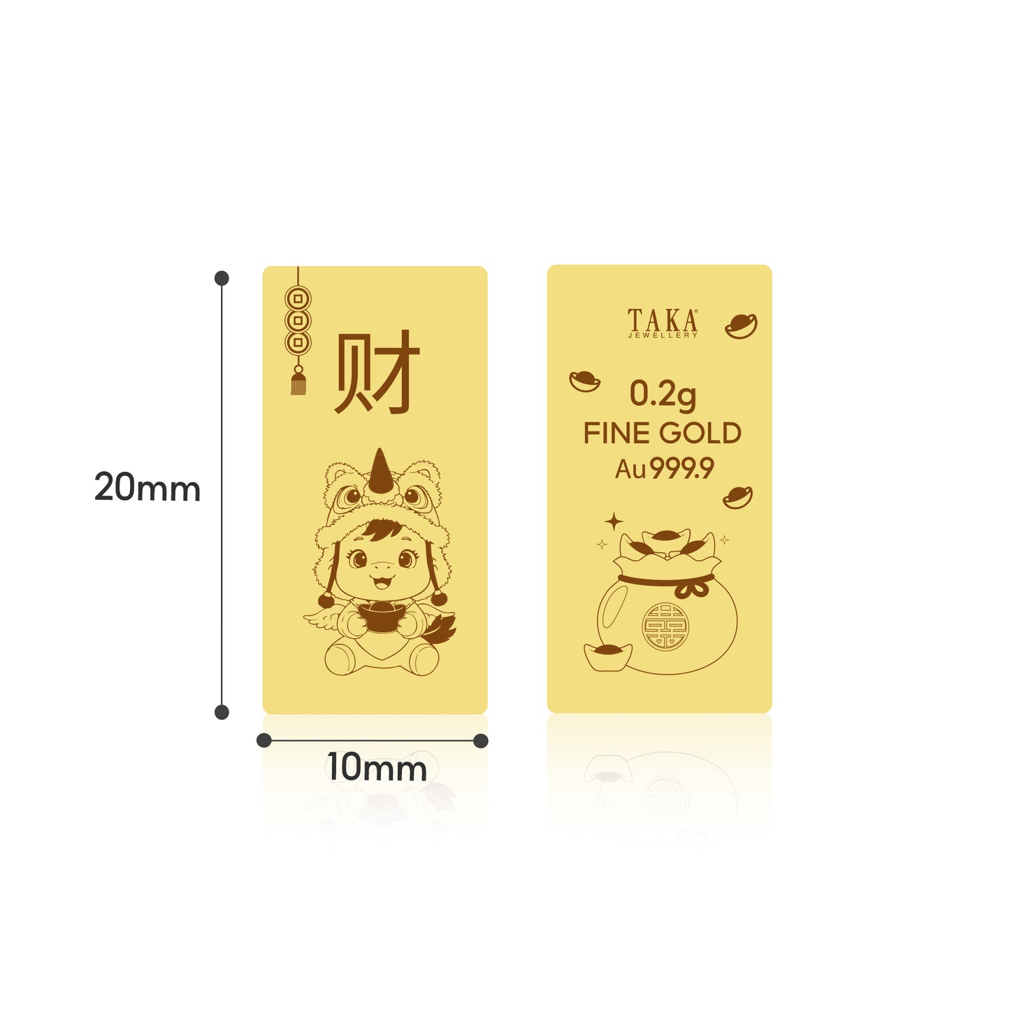 TAKA Jewellery Chinese New Year Edition – 0.2g 999.9 Pure Gold Bar