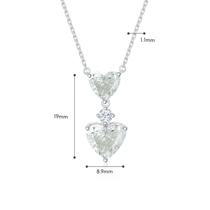 TAKA Jewellery IGI Certified 18K Gold Lab Grown Twins Heart Diamond Necklace