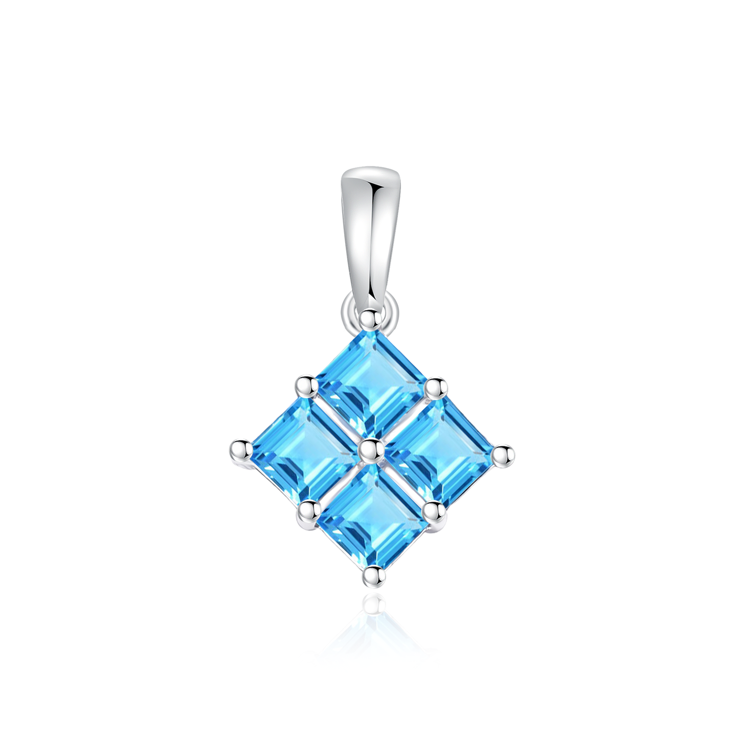 TAKA Jewellery Mosaic  Swiss Blue Topaz Pendant 9K Gold