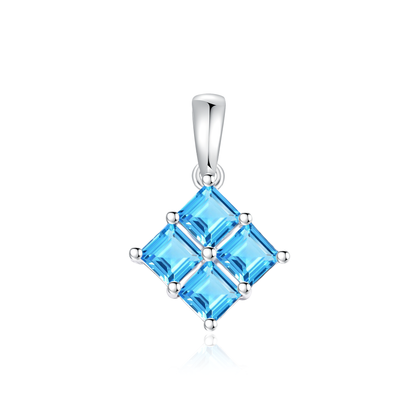 TAKA Jewellery Mosaic  Swiss Blue Topaz Pendant 9K Gold