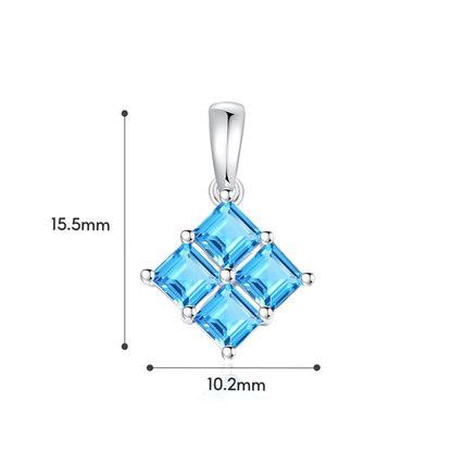 TAKA Jewellery Mosaic  Swiss Blue Topaz Pendant 9K Gold