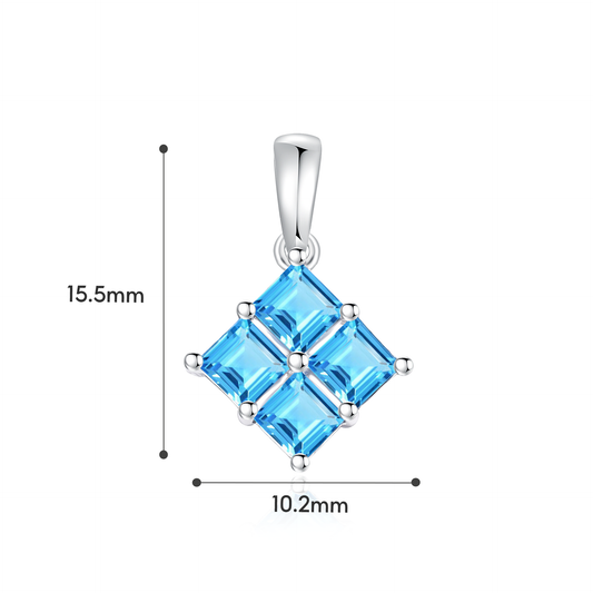TAKA Jewellery Mosaic  Swiss Blue Topaz Pendant 9K Gold