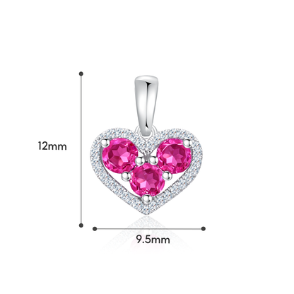 TAKA Jewellery Trilogy Heart Garnet Diamond Pendant 9K Gold