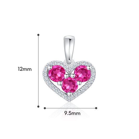 TAKA Jewellery Trilogy Heart Garnet Diamond Pendant 9K Gold