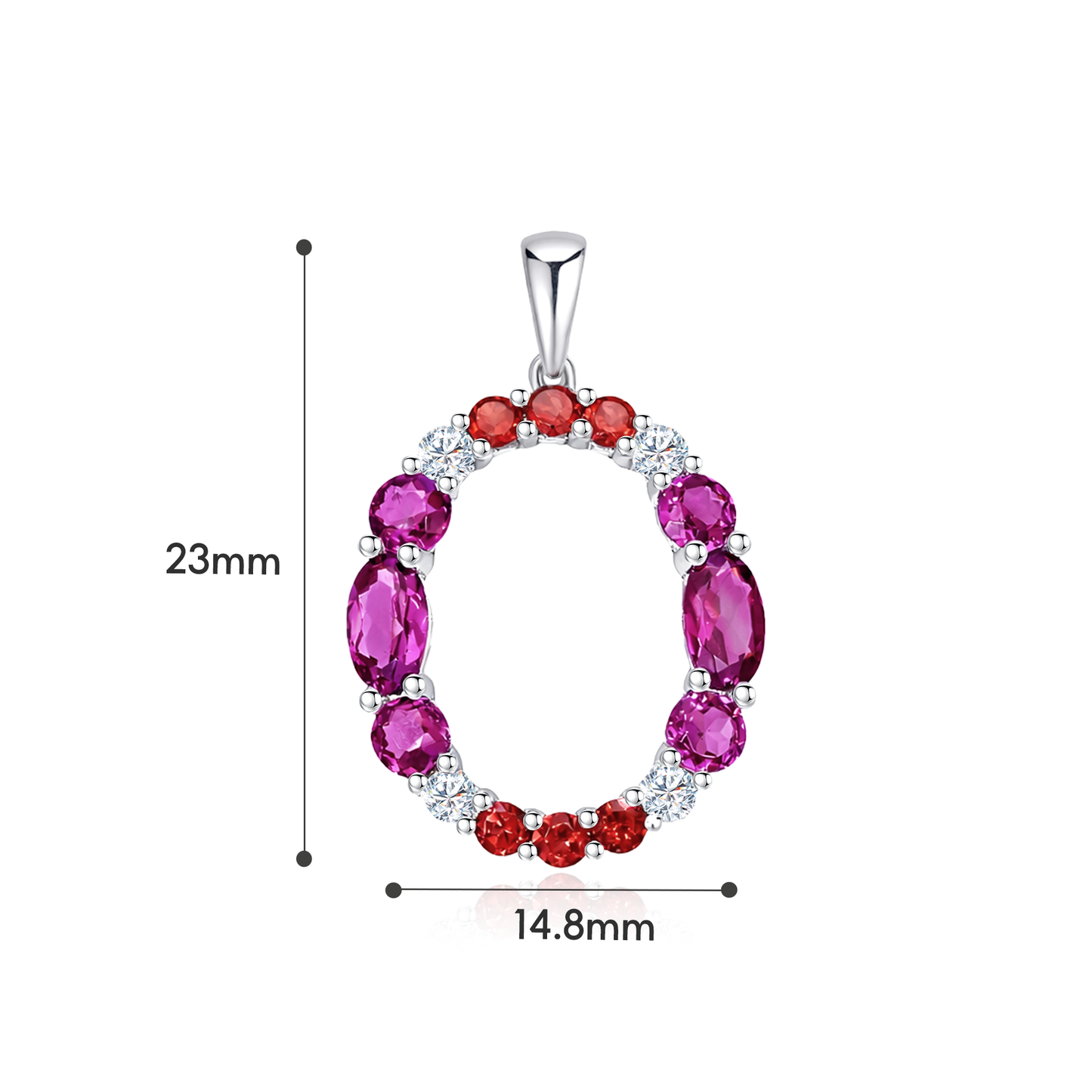 TAKA Jewellery Garnet Royale Oval Diamond Pendant 9K Gold