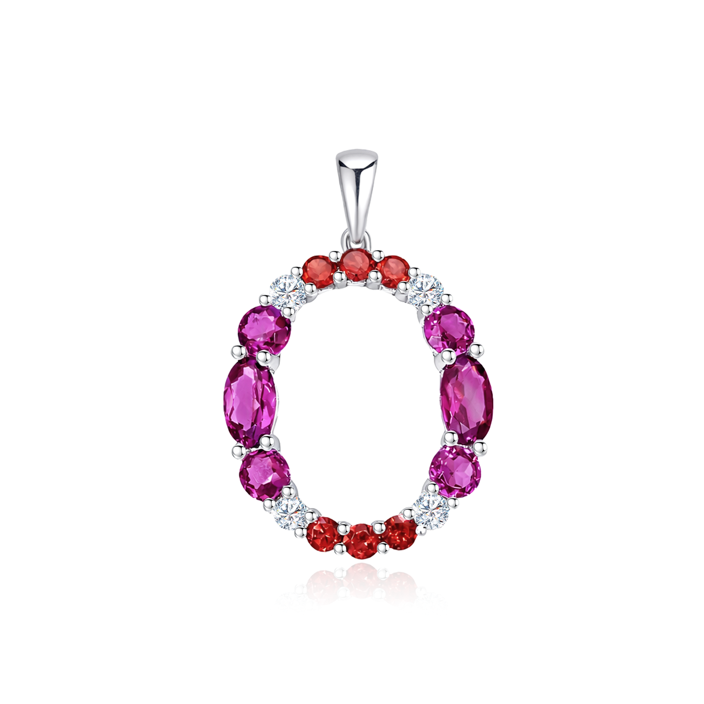 TAKA Jewellery Garnet Royale Oval Diamond Pendant 9K Gold