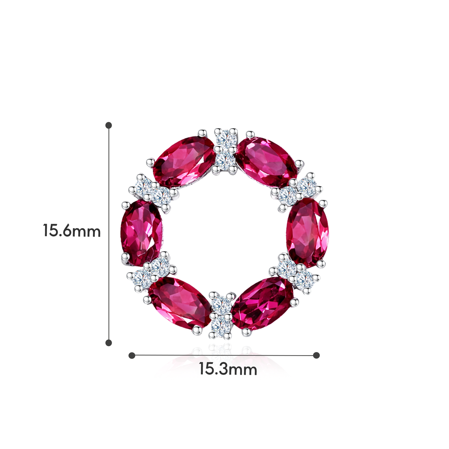 TAKA Jewellery Halo Garnet Diamond Pendant 9K Gold